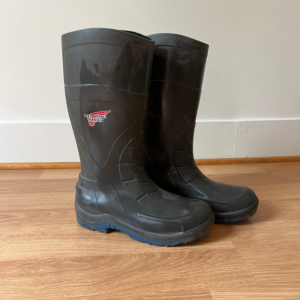 Red Wing Shoes Mens 10.5 Waterproof Rubber Work Boots Oil Slip Resistant Gray FS